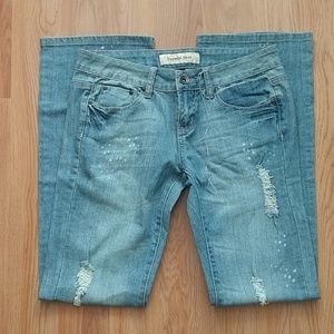 Imperial Star Destressed Flared Jeans 9